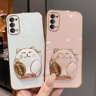 ốp lưng oppo reno 4 reno 5 reno 4 pro reno 5 pro ốp điện thoại TPU Silicon Mềm Họa Tiết Mèo 3D Có Giá Đỡ Cho oppo reno 4 reno 5 reno 4 pro reno 5 pro