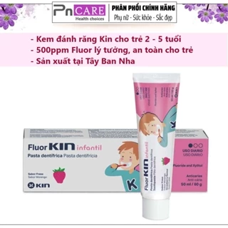 PnCARE | Kem Đánh Răng Trẻ Em Fluor KIN CHILDREN ® 60g - Chăm Sóc Hệ Răng Sữa Cho Trẻ Em 1 - 5 Tuổi 50ml/60g