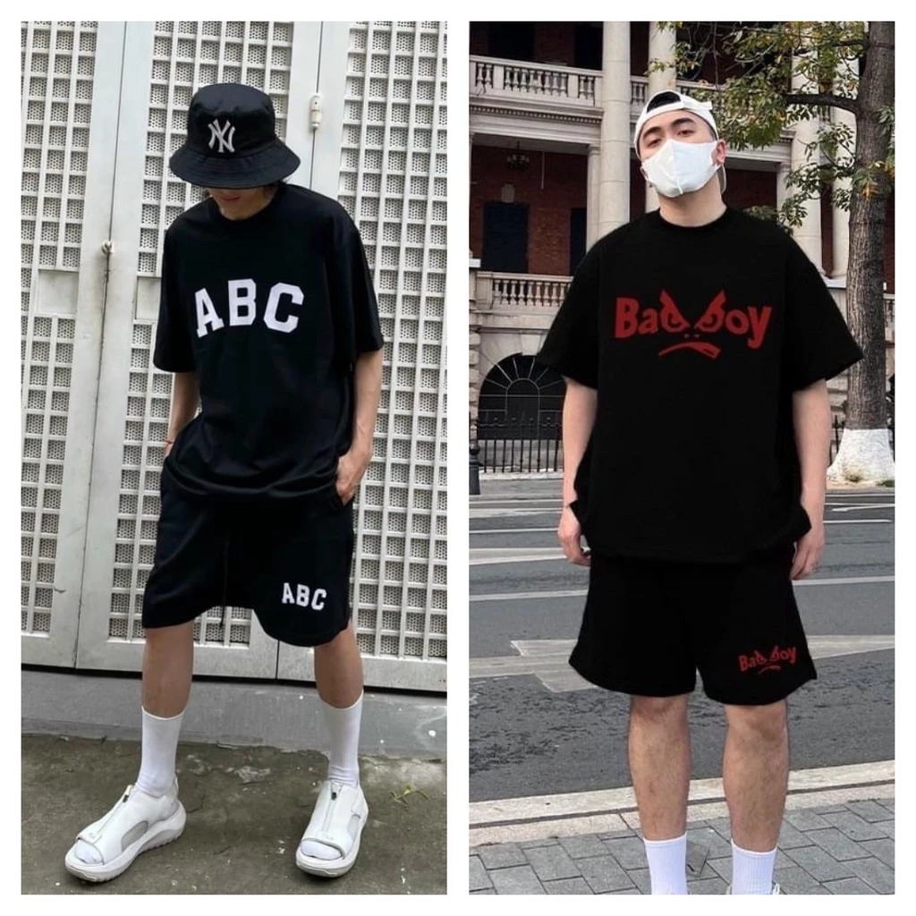 Bộ Thể Thao Nam chữ ABC, bad boy aothun.teenshop, Bộ quần áo cotton thoáng mát co giãn năng động thời trang mua hè bbabc