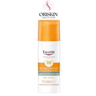 Eucerin - Kem Chống Nắng Trang Điểm Kiềm Dầu Có Màu Sun Dry Touch CC Acne Oil Control SPF 50+ 50ml