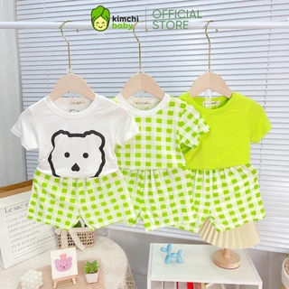 [8-18kg] Bộ Cộc Tay Bé Trai, Bé Gái MinkyMom Vải Thun Lạnh Hoạ Tiết Gấu Con, Bộ Quần Áo Cộc Tay Cho Bé Mặc Nhà MKM303