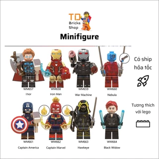 Minifigures, đồ chơi lắp ráp mô hình nhân vật siêu anh hùng Marvel End Game, WM6056