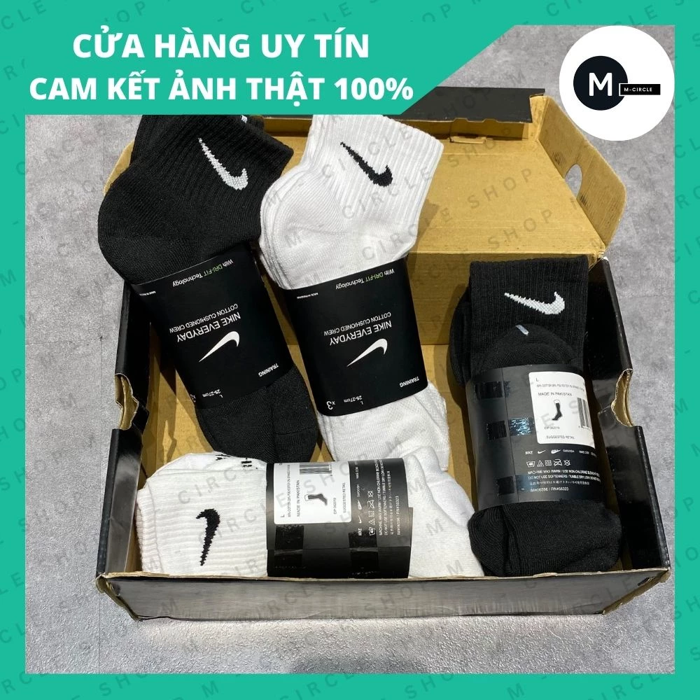 (𝐂𝐡𝐢́𝐧𝐡 𝐇𝐚̃𝐧𝐠) Vớ Tất NIKE Chất Liệu Dri-Fit Thấm Hút Co Dãn | Kích thước Cao - Trung - Ngắn Giá tốt