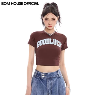 Áo Croptop Nữ Ôm Body GOODLUCK Chất Thun Borip Mềm Mịn Bomhouse