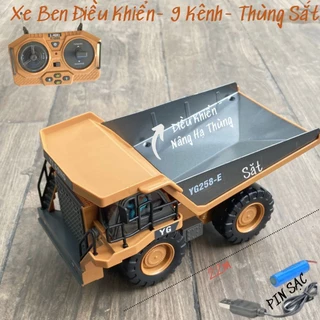 Xe Ben Điều Khiển, Xe Ben Xe Múc Xe Ủi điều khiển Gầu SẮT siêu bền, bánh XÍCH, pin SẠC,Nhạc, Đèn