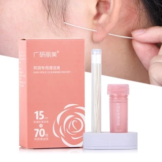 Bộ Dụng Cụ Làm Sạch Lỗ Xỏ Lỗ Tai 70 Lỗ Tai 15ml Dùng Một Lần Tiện Dụng