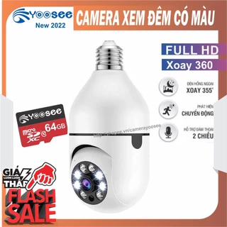 Camera WiFi Yoosee Đui Bóng Đèn Mẫu Mới 8 LED 1080P - Xem Đêm Có Màu ,Thẻ Nhớ Chuyên Dụng