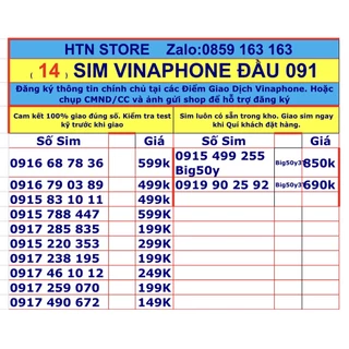 Sim vinaphone số đẹp đầu 091 vina trả trước sim nghe gọi và truy cập 4G, 5G (14) - Phương Nghi Shop