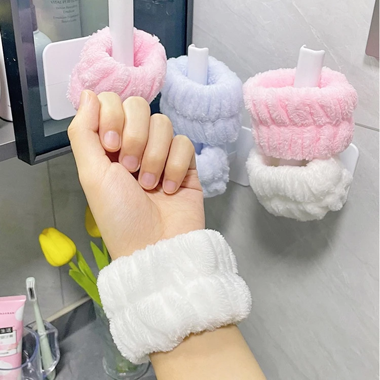 Băng Đô Đeo Cổ Tay Rửa Mặt Vải Flannel Co Giãn Thấm Hút Tốt Chống Tràn Nước Vào Tay Áo - HÀNG CÓ SẴN