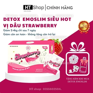 [ Freeship + Quà ] NƯỚC DETOX VỊ DÂU tặng kèm bình nước mini 100ml Collagen trà   giam can slim