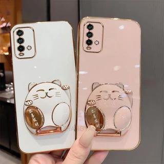 ốp lưng Redmi 9T ốp điện thoại TPU Silicon Mềm Họa Tiết Mèo 3D Có Giá Đỡ Cho Redmi 9T