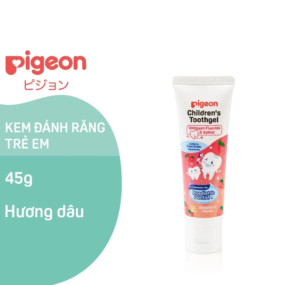 Kem Đánh Răng Trẻ Em Pigeon 45g- Hương Dâu/Hương Trái Cây Nhiệt Đới