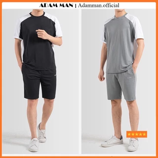 Bộ quần áo thể thao nam, bộ cộc tay nam chất cotton cá sấu - Adam Man