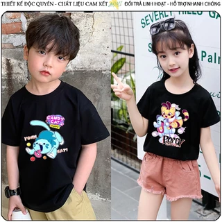 ÁO THUN Poppy Playtime 2 Candy Cat UNISEX PHÔNG ĐEN TAY NGẮN NAM NỮ GIA ĐÌNH CẶP ĐÔI SIZE TRẺ EM BÉ TRAI GÁI AOMIVN