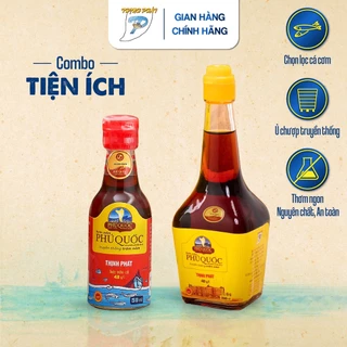 COMBO TIỆN ÍCH nước mắm Phú Quốc THỊNH PHÁT- 1 chai 200ml 40 độ- 1 chai 50ml 43 độ- chai thuỷ tinh