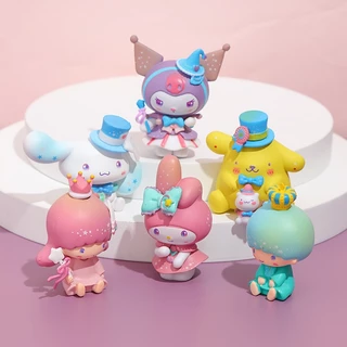 Bộ 6 Mô Hình Nhân Vật Hoạt Hình Sanrio Hello Kitty Kuromi Melody