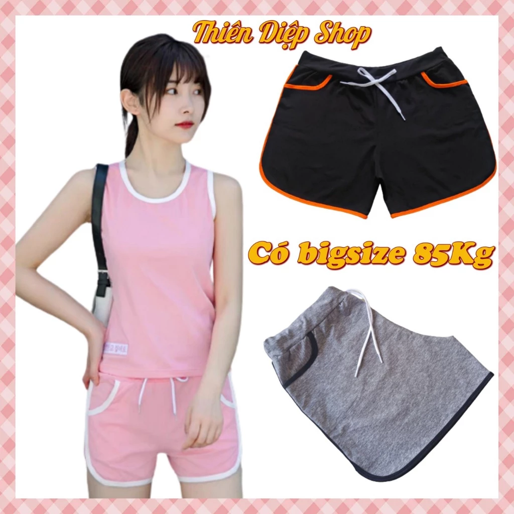 Quần Short Viền Đùi bigsize đến 85kg, quần Shorts thể thao nữ dáng ngắn năng động trẻ trung