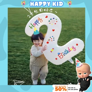 Bóng số sinh nhật màu trắng màu đen size lớn trang trí sinh nhật HAPPYKID BSSNT