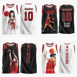 Áo Đồng Phục Bóng Rổ Đội Slam Dunk Haruko Sakuragi Flower Road Mitsui Shou Rukawa Kaede