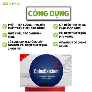 Coloscalcium Grow canxi hữu cơ dạng viên nén (Hộp 90 viên)