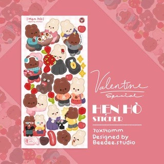 Tấm sticker HẸN HÒ decal chống thấm nước | Hàng độc quyền Beedee.studio |