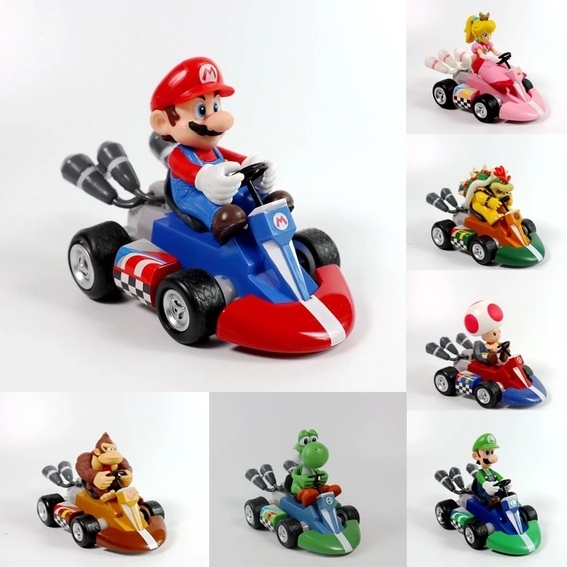 Quà Tặng Mario Super Kart Công Chúa Đào Kéo Lại Hình Xe PVC Bộ Sưu Tập Đồ Chơi