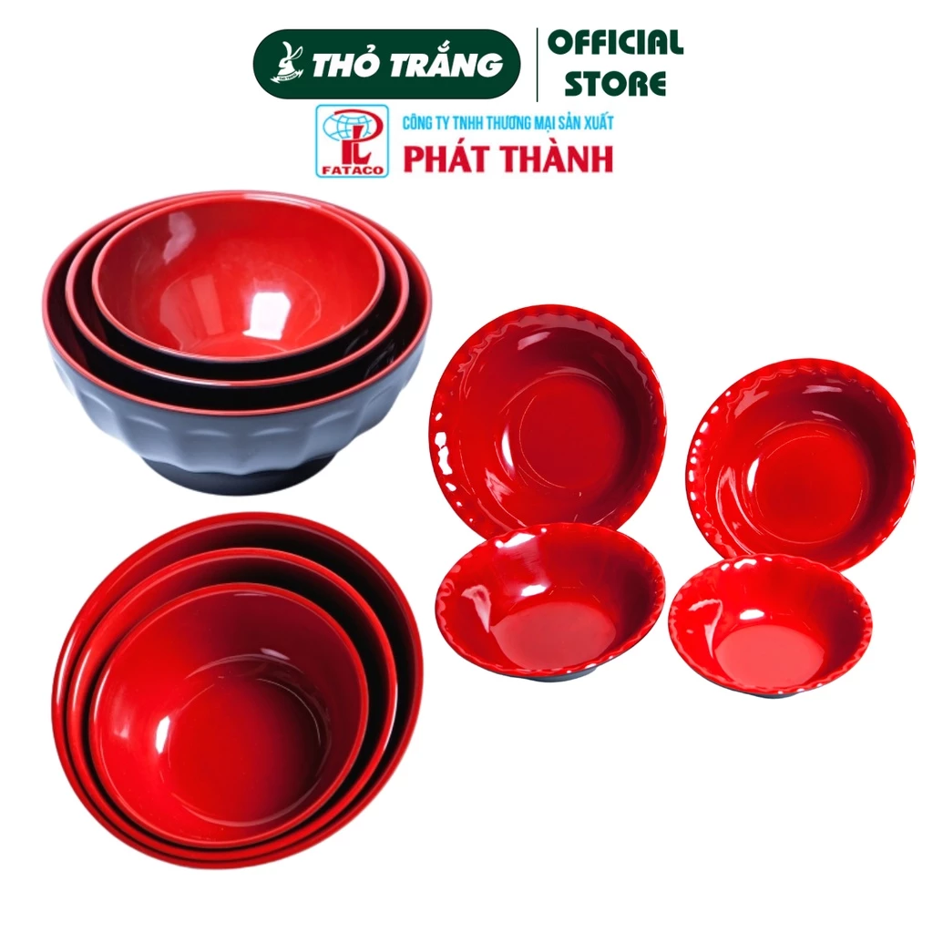 Tô Đỏ Đen nhựa Melamine cao cấp Fataco Việt Nam nhiều size