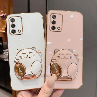 ốp lưng oppo a74 oppo a95 oppo a74 5G ốp điện thoại TPU Silicon Mềm Họa Tiết Mèo 3D Có Giá Đỡ Cho oppo a74 oppo a95 oppo a74 5G