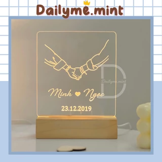 Đèn Led 3D Quà Tặng Valentine, Ngày Kỉ Niệm Theo Mẫu Có Sẵn, Được Đổi Tên Và Ngày Tháng | Dailyme.mint