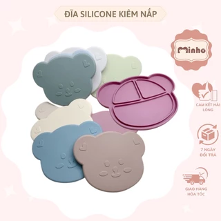 Đĩa silicone kiêm nắp khay 5 ngăn Minho kích thước 21x15,5cm