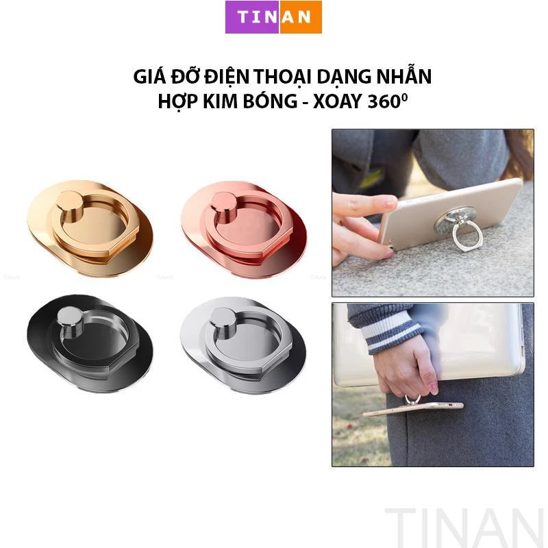 Giá Đỡ Điện Thoại Di Động Hợp Kim Bầu Dục Bóng, Giá Đỡ Dạng Nhẫn Đa Chức Năng Cho Điện Thoại