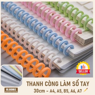 Thanh còng nhựa kẹp làm sổ, đóng tài liệu - A4, A5, B5 - 30 lỗ, nhiều màu, đường kính 12mm – Hi Homie Shop