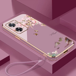 ốp lưng OPPO A57 2022 4G A77 2022 4G A57E 4G A57S 4G Chim nhỏ Tranh sơn thủyTrường hợp điện thoại Siêu mỏng mạ điện chống sốc trường hợp điện thoại OPPO A57 2022 4G A77 2022 4G A57E 4G A57S 4G