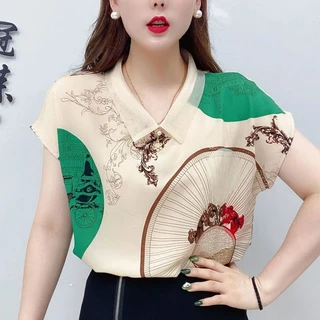 Áo Sơ Mi Chiffon Tay Ngắn Thời Trang Mùa Hè Cho Nữ Trung Niên