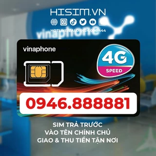 Sim Vinaphone ngủ quý giữa 88888 trả trước vào tên chính chủ 0946.888881 phong thủy tốt