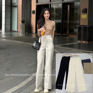 Quần culottes ống loe nhẹ cạp cao the.sweaterweather TSW (ảnh thật)