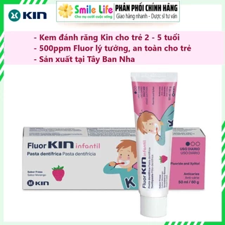 SMILE LIFE | Kem Đánh Răng Trẻ Em Fluor KIN CHILDREN ® 60g - Ngừa Sâu Răng Trẻ Em 1 - 5 Tuổi 50ml/60g