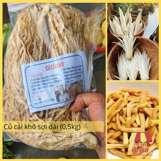 Củ cải khô thái sợi dài gói 500g, củ cải non giòn ngọt hàng chuẩn - Tạp hóa cô Quý