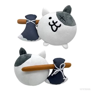 HQ2 Battle Cats Plush Toys White Cat with Stone Axe Stuffed Dolls Gift For Kids Home Decor Game Dolls Toys For Kids QH2