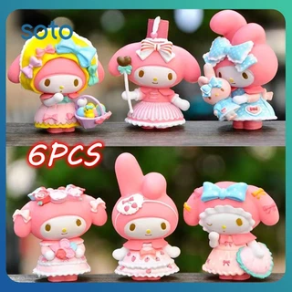 ♫6 Mô Hình Bộ Sưu Tập Nhân Vật Hành Động Sanrio Cái/bộ Đồ   Búp Bê Nhựa PVC Hoàng Tử Kawaii Anime Melody Kuromi Cinnamoroll Quà Tặng Phụ Kiện Nhà Hoạt Hình