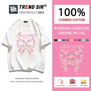 TrendSir Hàng mới áo thun mùa hè áo phông Nơ hoa🤩100% Cotton Chín màu sắc M-3XL