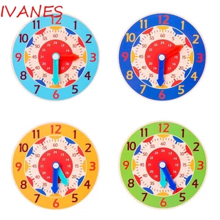 IVANES Colorful Hour Minute Second Cognition Time Cognition Toys Kids Time Enlightenment Wooden Clock Toys Geometry Blocks Toys Teaching Aids Number Teaching Early Preschool Education Toy Learning Clock/Multicolor