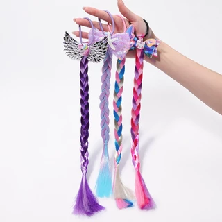 RainBow Bows 1 Dây Cột Tóc Thắt Nơ Nhiều Màu Sắc Tạo Kiểu Tóc Đuôi Ngựa DIY Bán Sỉ Cho Bé Gái