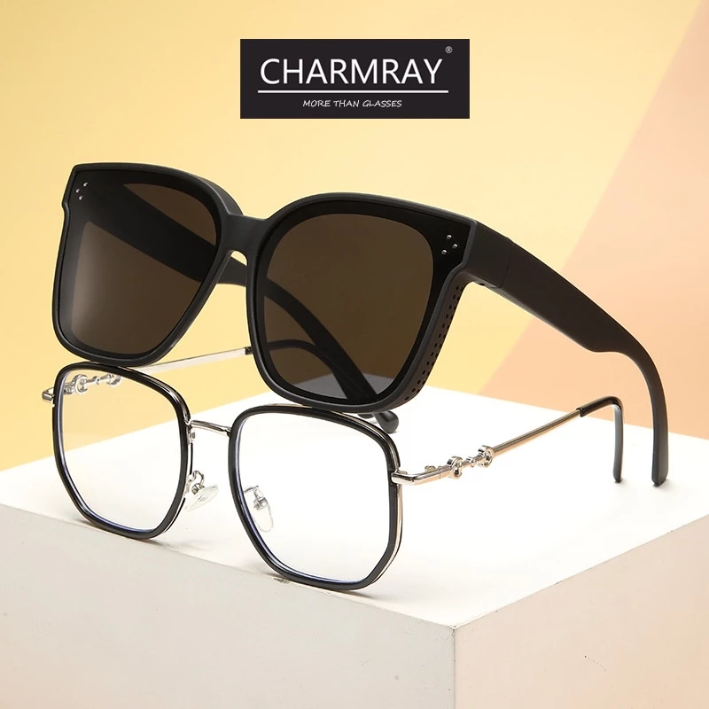 Charmray Kính Mát Oversize Thời Trang Hàn Quốc Cho Nam Nữ