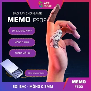 Memo FS02 | Bao tay chơi game sợi chỉ bạc - 1 cặp 2 bao ngón tay (Tặng kèm hộp)