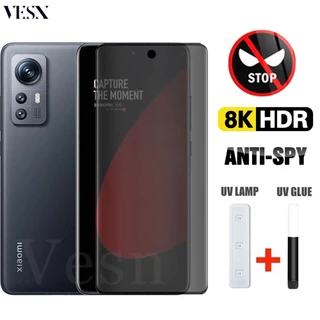 Kính cường lực chống nhìn trộm full màn hình keo UV cho XIOMI Xiaomi Mi 14 13 12 12s 11 Note 10 Ultra Lite Civi 4 3 2 1s Redmi Note 13 Pro+ 4G 5G 2024