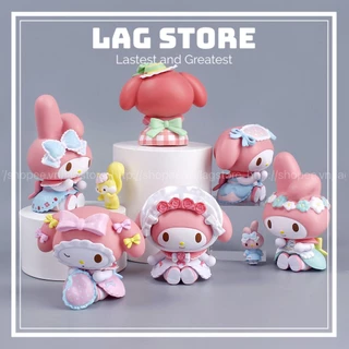 Mô hình nhân vật Melody - SANRIO, LOTSO Gấu Dâu dễ thương kèm phụ kiện | Mô hình trang trí để bàn deco