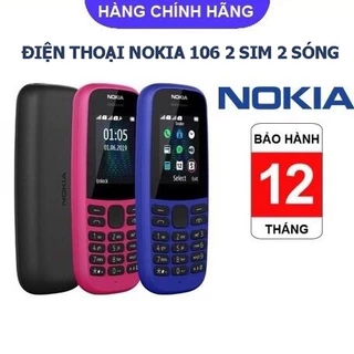 (Ship Hỏa Tốc) Điện Thoại Nokia 106 Bản 2 Sim Loa To Sóng Khoẻ Đầy Đủ Phụ Kiện Pin, Sạc Full Box