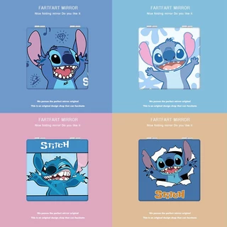 Gương Trang Điểm Mini Hai Mặt Gấp Gọn Họa Tiết Hoạt Hình Stitch Đáng Yêu