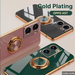 ốp lưng OPPO A57 Điện Thoại Dẻo Mạ Vàng Kèm Giá Đỡ Kiểu Camera Sang Trọng Cho